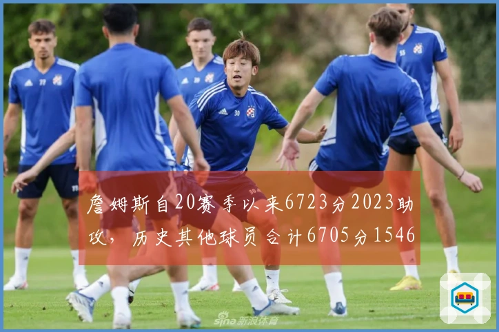 詹姆斯自20赛季以来6723分2023助攻，历史其他球员合计6705分1546助攻